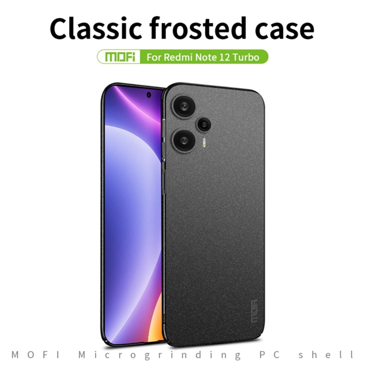 For Xiaomi Redmi Note 12 Turbo /Poco F5 5G MOFI Fandun Series Frosted PC Ultra-thin All-inclusive Phone Case(Gray)