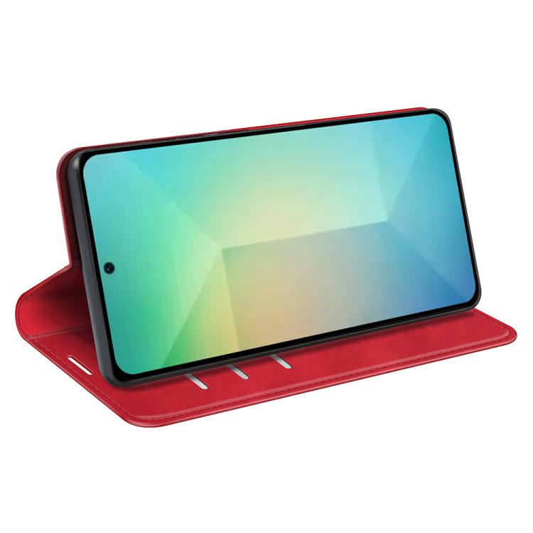 For Samsung Galaxy S25 5G Retro-skin Magnetic Suction Leather Phone Case(Red)