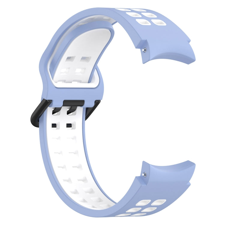 For Samsung Galaxy Watch 4 Classic 42mm Two-Color Breathable Silicone Watch Band(Light Blue + White)
