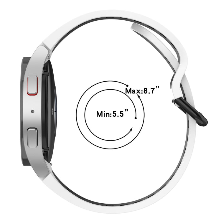 For Samsung Galaxy Watch 4 Classic 42mm Two-Color Breathable Silicone Watch Band(Light Blue + White)