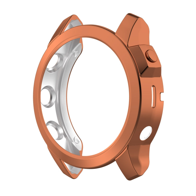 For Garmin Fenix 7X Pro Half Package Electroplated TPU Watch Protective Case(Gold)