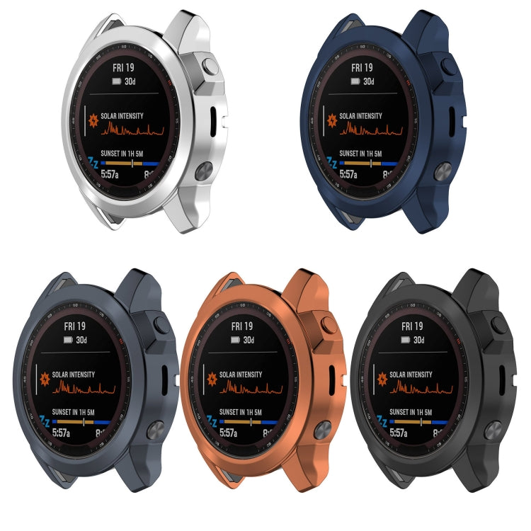 For Garmin Epix Pro 42mm Half Package Electroplated TPU Watch Protective Case(Black)