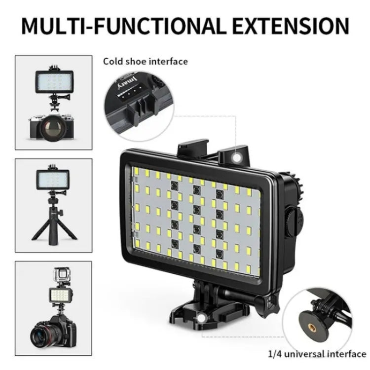 JMARY FM-72RGB Rechargeable Diving Photography RGB IPX8 Water-resistant Camera LED Fill Light