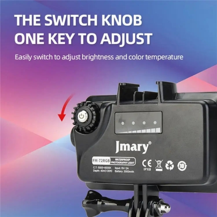 JMARY FM-72RGB Rechargeable Diving Photography RGB IPX8 Water-resistant Camera LED Fill Light