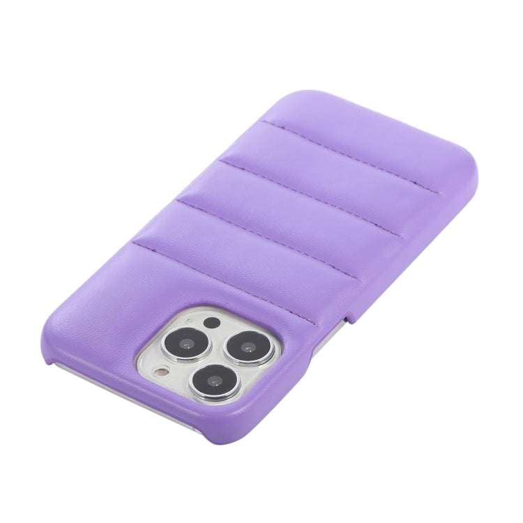 For iPhone 15 Pro Max Down Jacket Airbag Shockproof Phone Case(Purple)