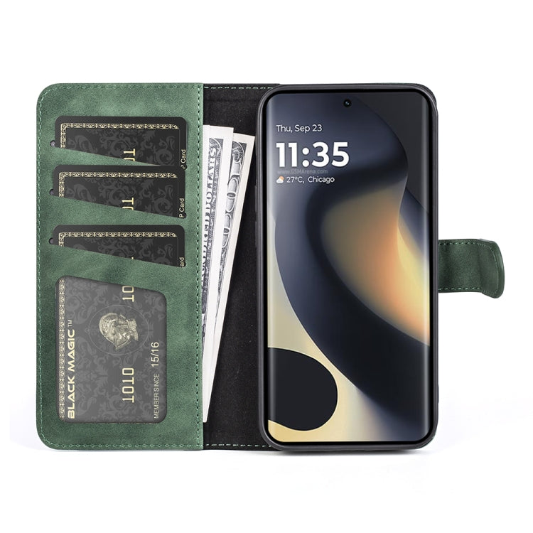 For Motolora Edge 5G 2024 Stitching Horizontal Flip Leather Phone Case(Green)
