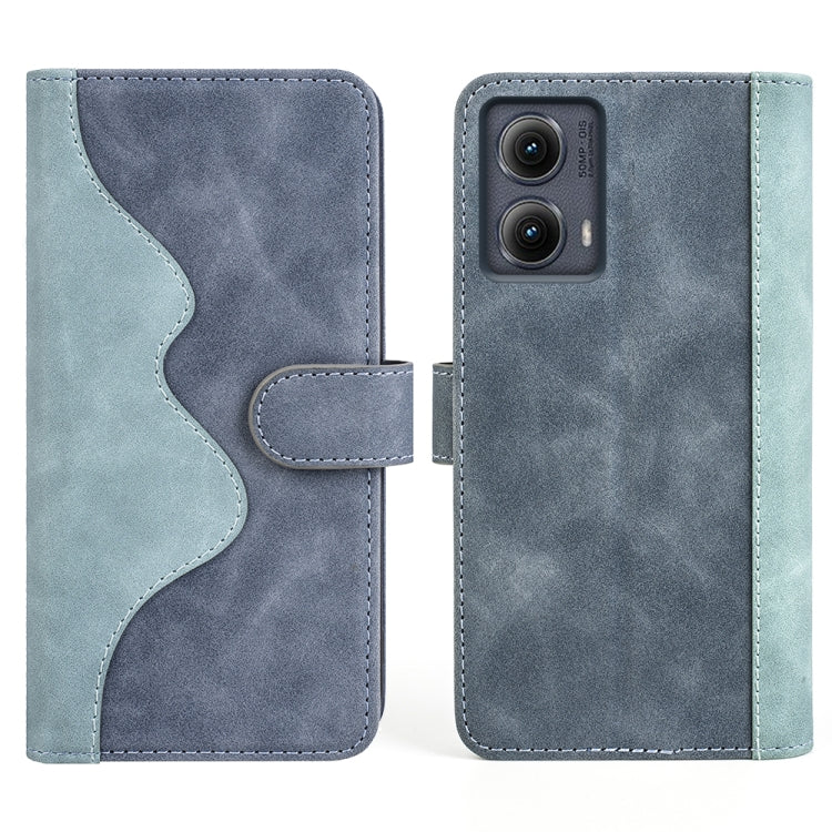 For Motolora Edge 5G 2024 Stitching Horizontal Flip Leather Phone Case(Blue)