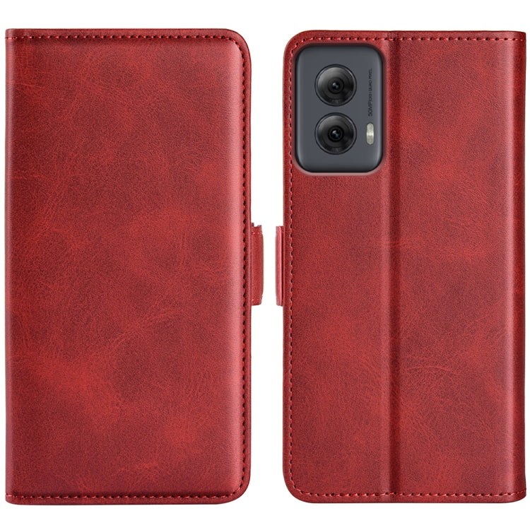 For Motorola Moto G Power 5G 2024 Dual-side Magnetic Buckle Horizontal Flip Leather Phone Case(Red)