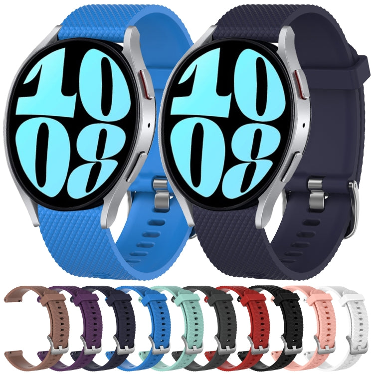 For Samsung Galaxy Watch 4 Classic 42mm 20mm Diamond Textured Silicone Watch Band(Sky Blue)