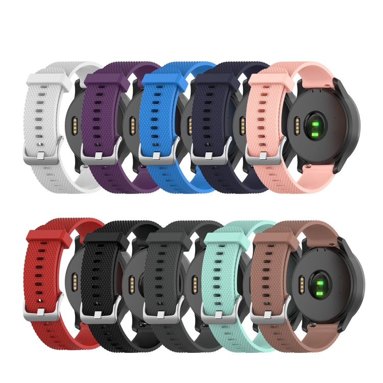 For Samsung Galaxy Watch 4 Classic 42mm 20mm Diamond Textured Silicone Watch Band(Sky Blue)