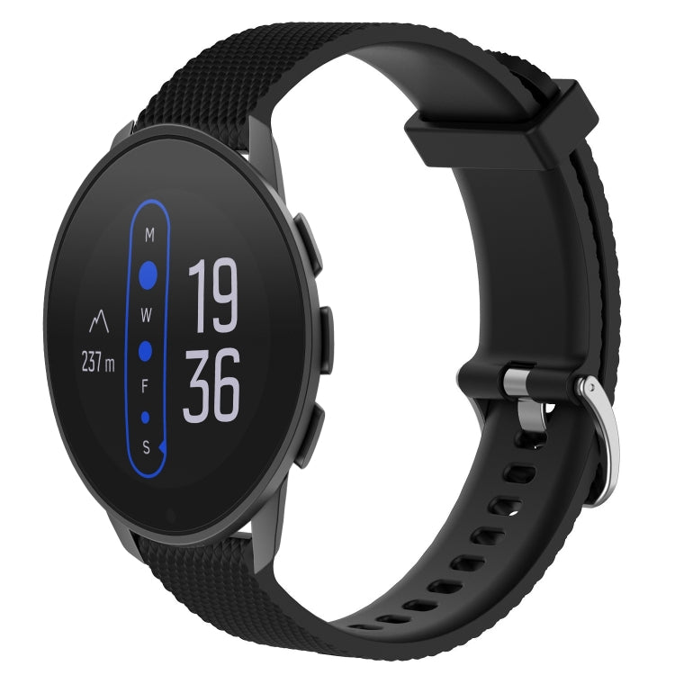 For Suunto 9 Peak 22mm Diamond Textured Silicone Watch Band(Black)
