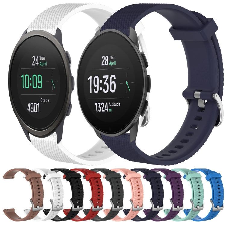 For Suunto 9 Peak 22mm Diamond Textured Silicone Watch Band(Black)