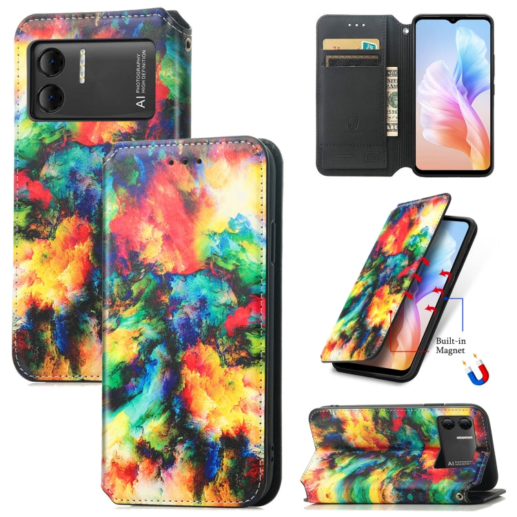 For DOOGEE X98 Pro / X98 CaseNeo Colorful Magnetic Leather Phone Case(Colorful Cloud)