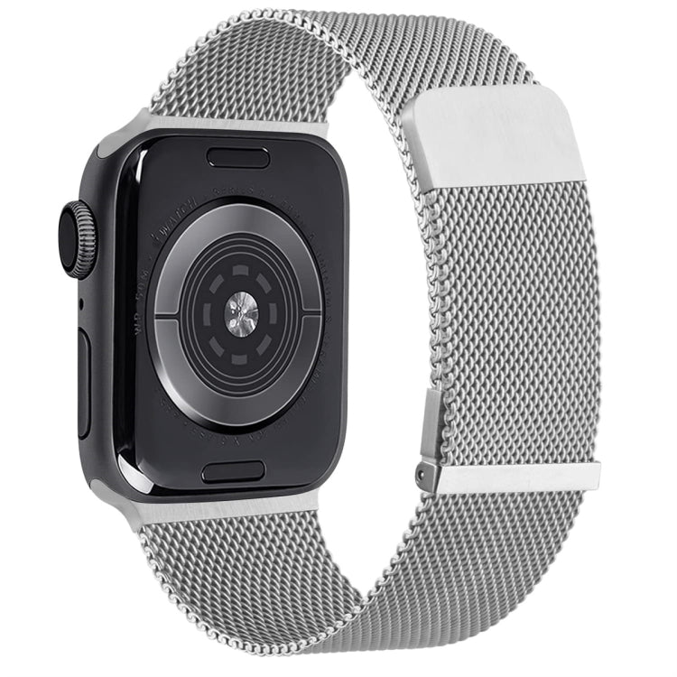 For Apple Watch 2 42mm Milan Double Magnetic Steel Mesh Watch Band(Silver)