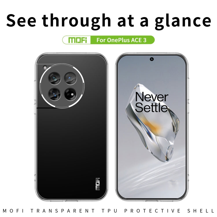 For OnePlus Ace 3 MOFI Ming Series Transparent Ultra-thin TPU Phone Case(Transparent)