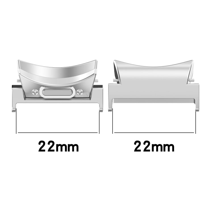 For Samsung Galaxy Watch5 / 5 Pro 22mm 1 Pair Button Style Curved Metal Watch Band Connector(Gold)