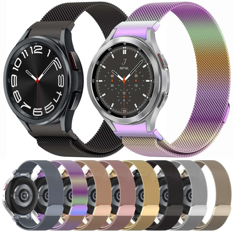For Samsung Galaxy Watch4 / 4 Classic 46mm Button Style Milan Magnetic Metal Watch Band(Gold)
