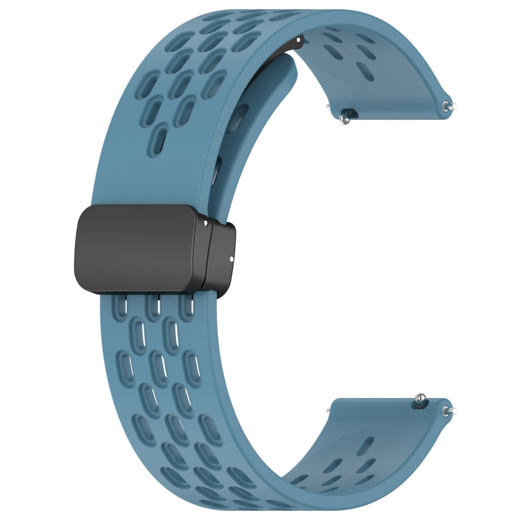 For SUUNTO 9 Peak Pro 22mm Folding Magnetic Clasp Silicone Watch Band(Blue) - by PMC Jewellery | Online Shopping South Africa | PMC Jewellery