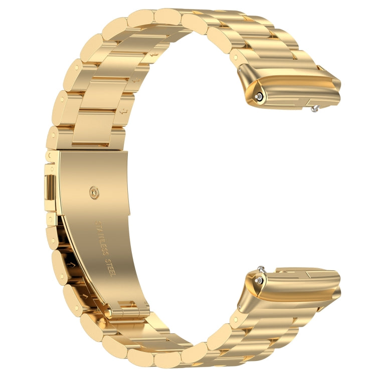For Redmi Watch 3 Active Three Bead Stainless Steel Metal Watch Band(Gold)
