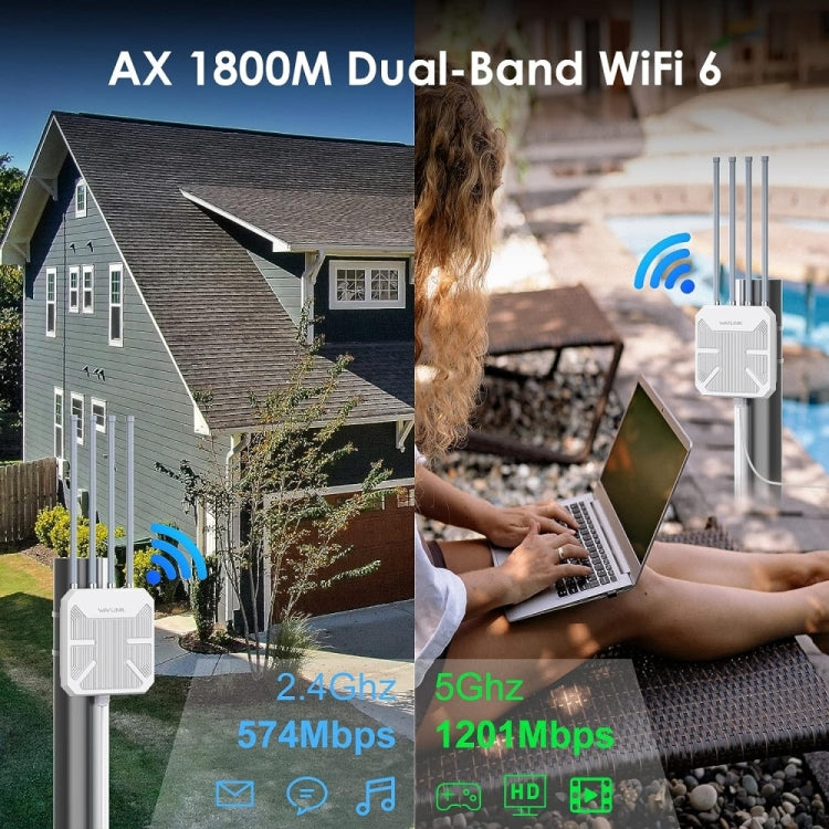 WAVLINK WN573HX1 WiFi 6 AX1800 IP67 Waterproof Outdoor Dual Band Wireless WiFi Routers, Plug:UK Plug - free shipping - PMC Jewellery - Order now!