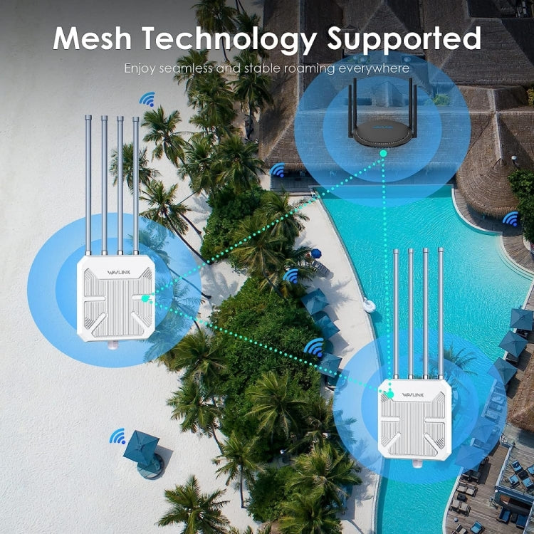 WAVLINK WN573HX1 WiFi 6 AX1800 IP67 Waterproof Outdoor Dual Band Wireless WiFi Routers, Plug:EU Plug - free shipping - PMC TechLife - Order now!