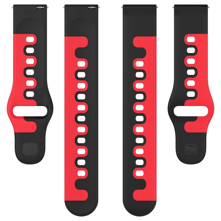 For Xiaomi Watch S1 Active 22mm Double Color Silicone Watch Band(Black+White) - Watch Bands by PMC TechLife | Online Shopping South Africa | PMC TechLife