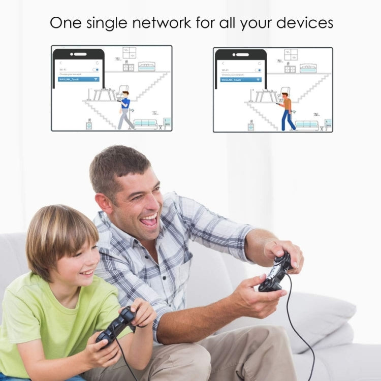 WAVLINK WN551K2 2pcs AC3000 WiFi Wireless Repeater Built-in Antenna Tri-Band Mesh Wireless Router, Plug:AU Plug