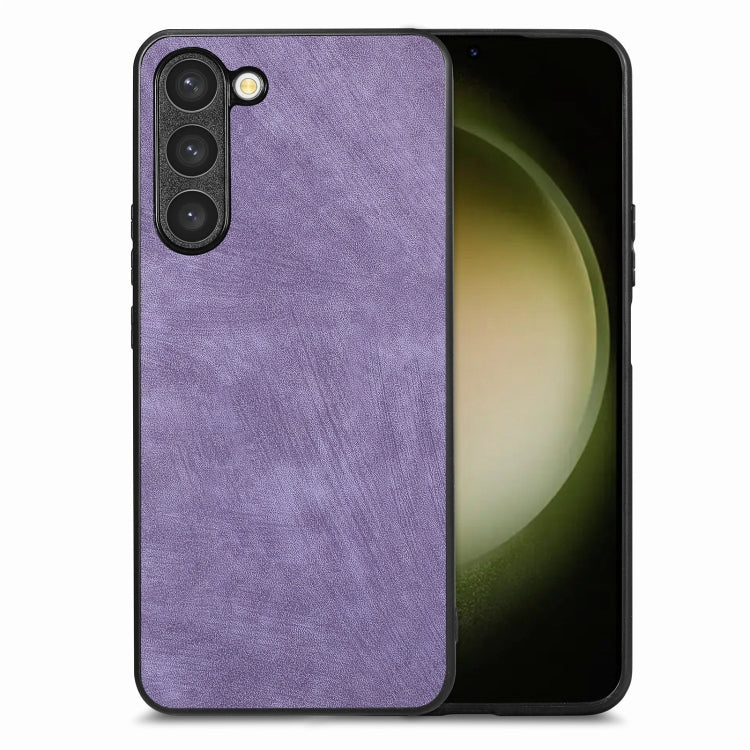 For Samsung Galaxy S25+ 5G Vintage Leather PC Back Cover Phone Case(Purple)