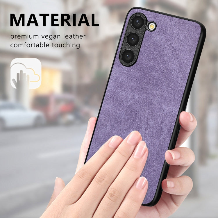 For Samsung Galaxy S25+ 5G Vintage Leather PC Back Cover Phone Case(Purple)