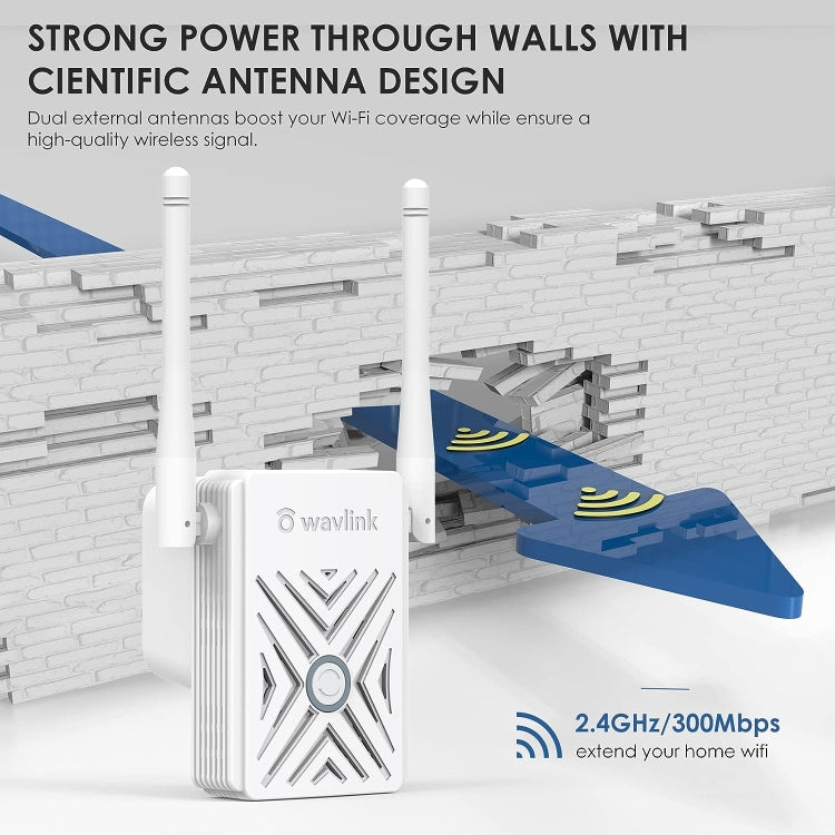 WAVLINK WN578W2 For Home Office N300 WiFi Wireless AP Repeater Signal Booster, Plug:EU Plug
