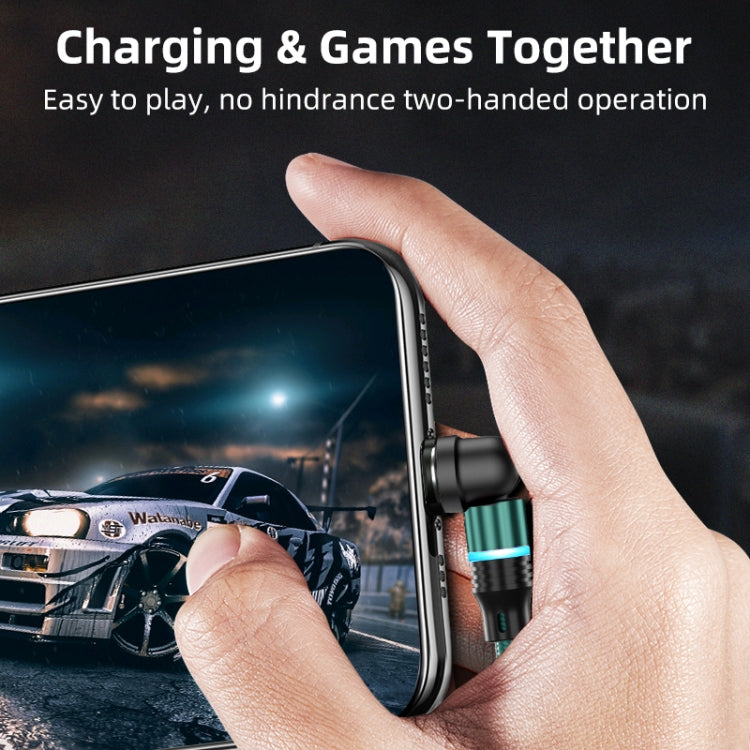 ENKAY 3 in 1 3A USB to Type-C / 8 Pin / Micro USB Magnetic 540 Degrees Rotating Fast Charging Cable, Length:2m(Purplele)