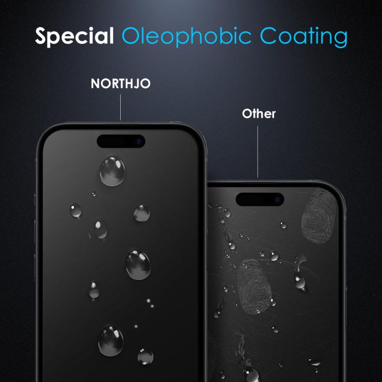 For iPhone 16 NORTHJO A++ 0.3mm 28 Degree Privacy Screen Tempered Glass Film