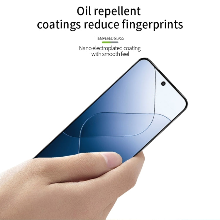 For Xiaomi 14 PINWUYO 9H 3D Full Screen Explosion-proof Tempered Glass Film(Black)