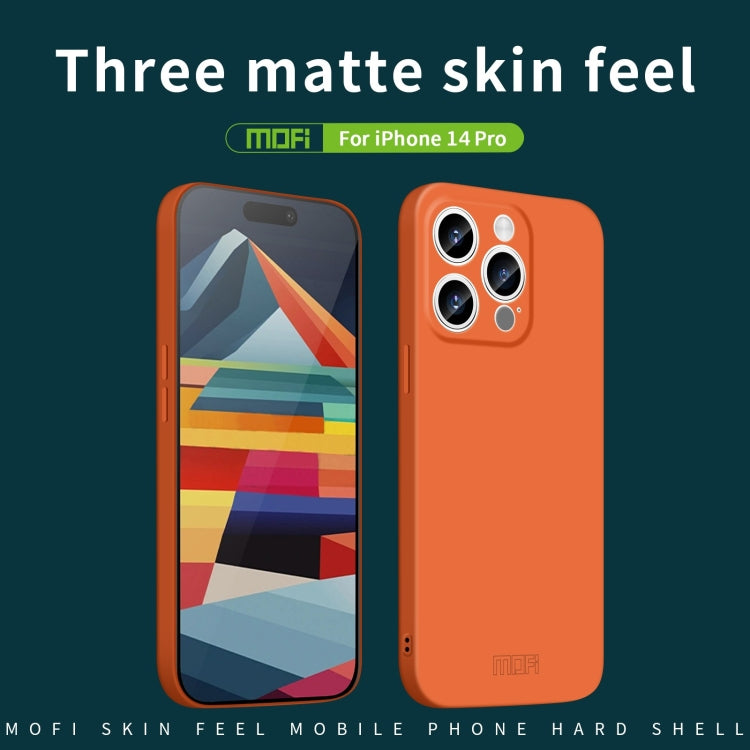 For iPhone 14 Pro MOFI Qin Series Skin Feel All-inclusive PC Phone Case(Beige)