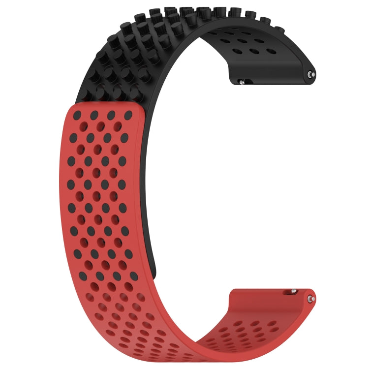 For Huawei Watch GT3 SE 22mm Holes Breathable 3D Dots Silicone Watch Band(Black+Red)