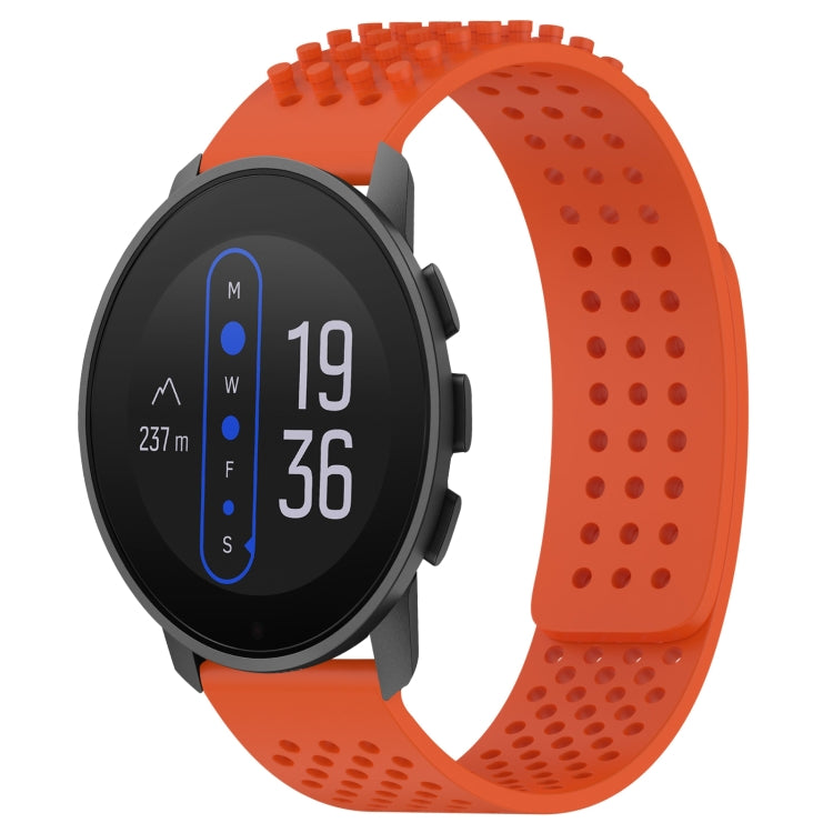 For SUUNTO 9 Peak 22mm Holes Breathable 3D Dots Silicone Watch Band(Orange)