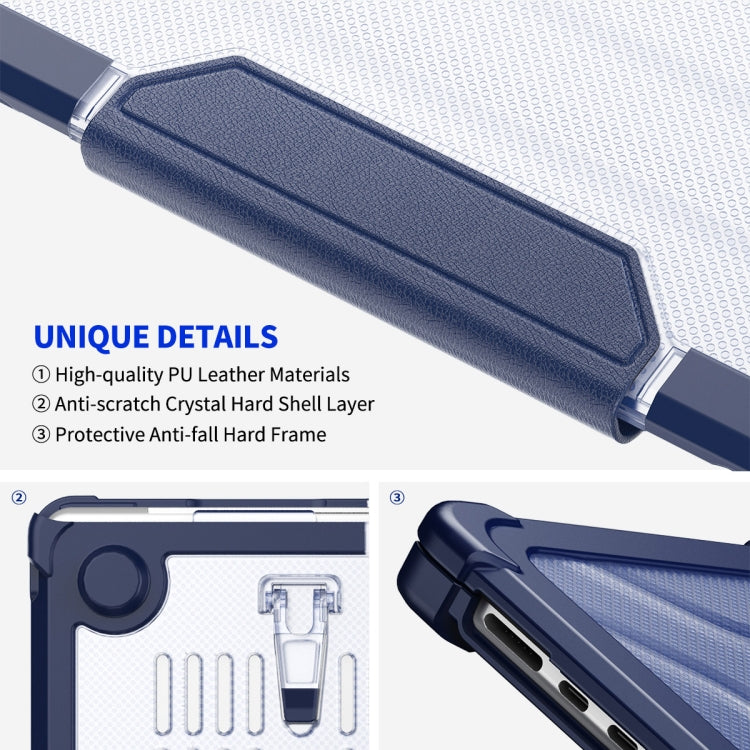 For MacBook Air 15.3 A2941/M3 2024 A3114 ENKAY Hat-Prince 3 in 1 Protective Bracket Case Cover Hard Shell with TPU Keyboard Film / PET Screen Protector, Version:EU(Dark Blue) - free shipping - PMC Jewellery - Order now!