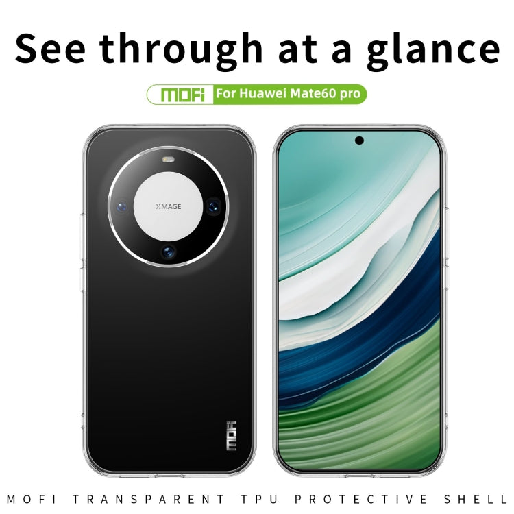 For Huawei Mate 60 Pro MOFI Ming Series Ultra-thin TPU Phone Case(Transparent)