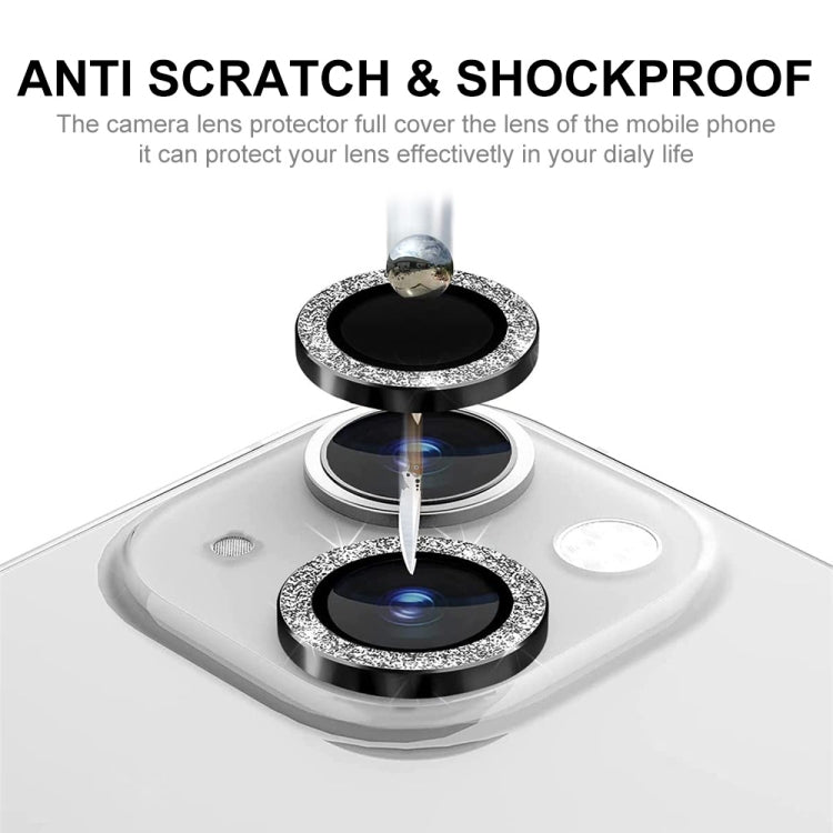 For iPhone 15 / 15 Plus ENKAY Hat-Prince Glitter Rear Lens Aluminium Alloy Tempered Glass Film(Gold)