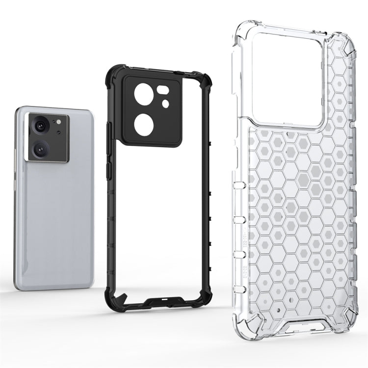 For Xiaomi 13T Shockproof Honeycomb Phone Case(Black)