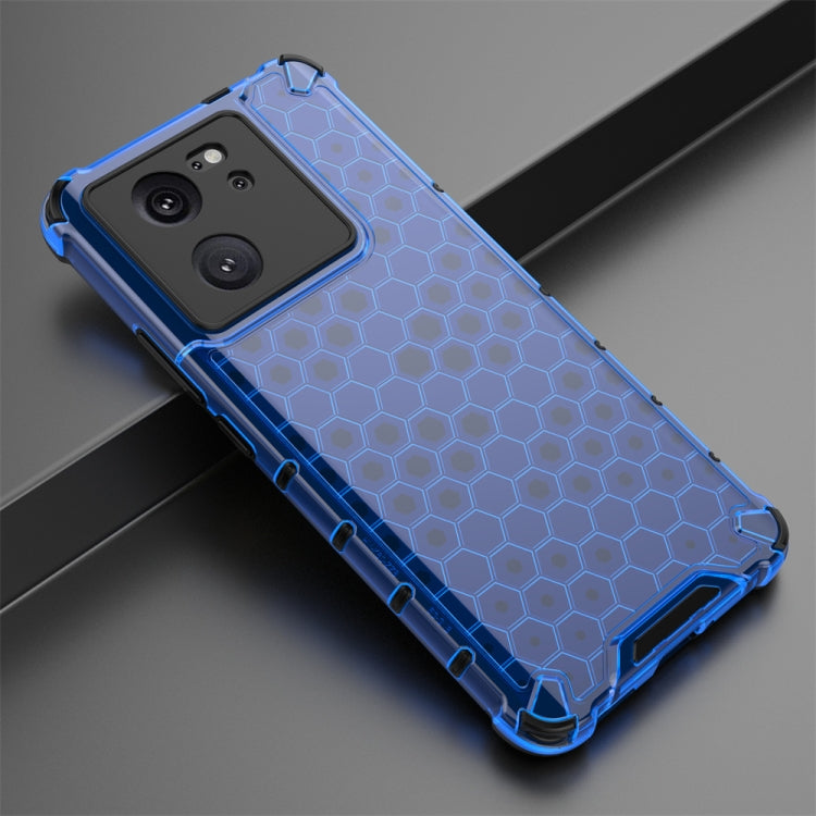 For Xiaomi 13T Shockproof Honeycomb Phone Case(Blue)