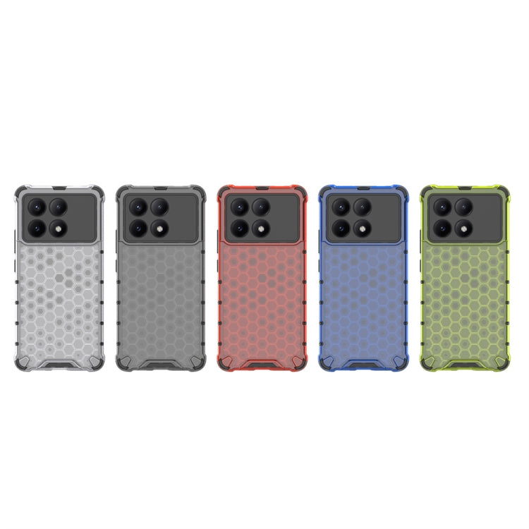For Redmi K70E Shockproof Honeycomb Phone Case(Red)