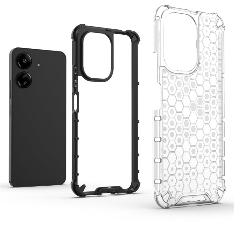 For Redmi 13C 4G Shockproof Honeycomb Phone Case(Red)