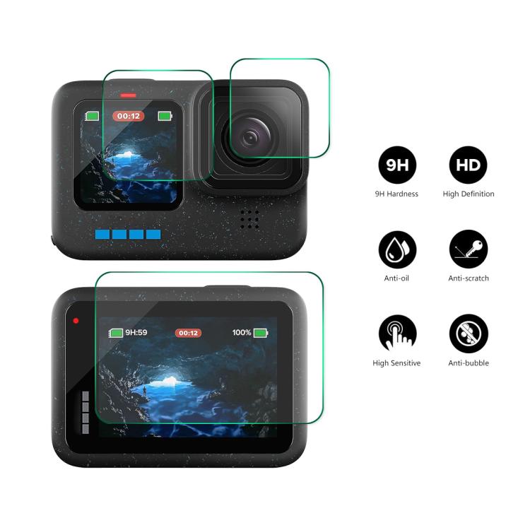 For GoPro HERO12 Black ENKAY Hat-Prince 9H 0.2mm High Alumina-silicon Front & Back Camera Tempered Glass Film - Protective Film by ENKAY | Online Shopping South Africa | PMC Jewellery | Buy Now Pay Later Mobicred
