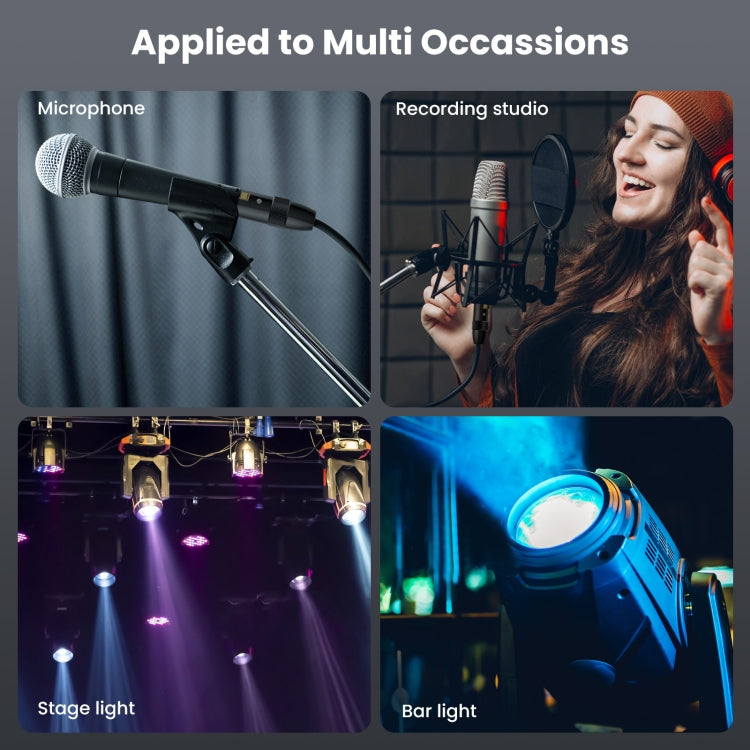 JUNSUNMAY XLR Male to Male Mic Cord 3 Pin Audio Cable Balanced Shielded Cable, Length:1m - Microphone Audio Cable & Connector by JUNSUNMAY | Online Shopping South Africa | PMC TechLife | Buy Now Pay Later Mobicred