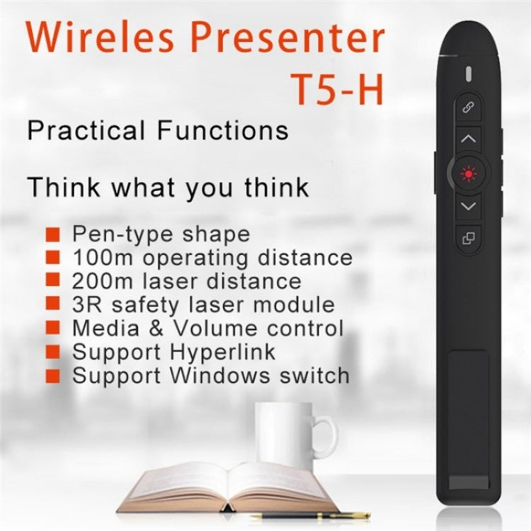 T5-H-L Red Laser Pointer Presentation Clicker 2.4GHz PPT Remote Control Presenter Flip Pen - by PMC Jewellery | Online Shopping South Africa | PMC Jewellery | Buy Now Pay Later Mobicred
