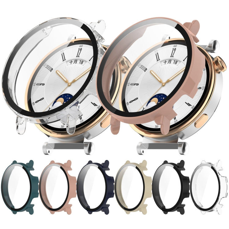 For Huawei Watch GT 4 41mm PC + Tempered Film Integrated Watch Protective Case(Ivory White)