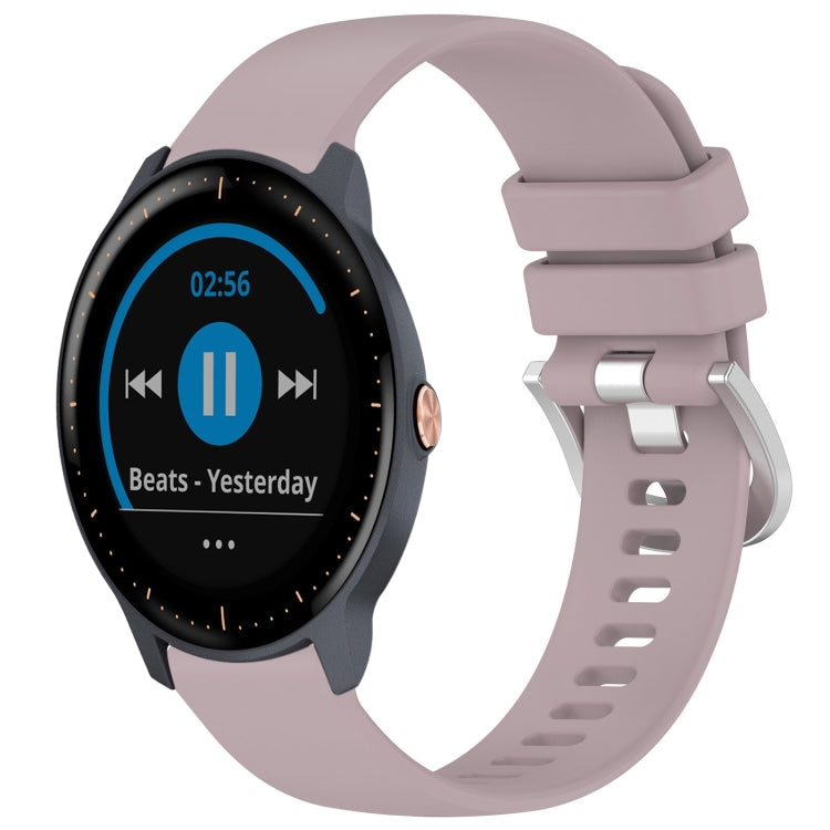 For Garmin Vivoactive3 / 3 Music Liquid Glossy Silver Buckle Silicone Watch Band(Purple)