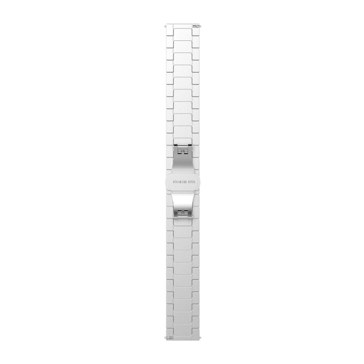 For Garmin Vivoactive 4S One Bead Butterfly Buckle Stainless Steel Metal Watch Band(Silver)