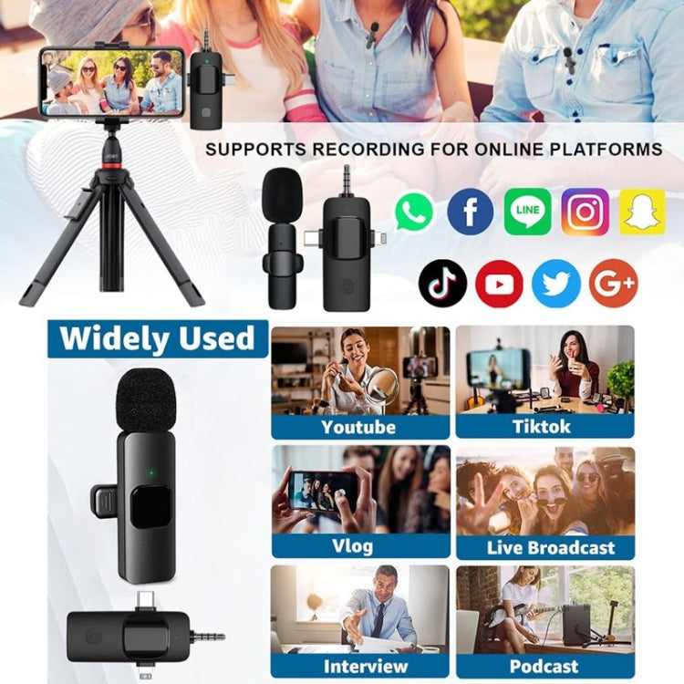 2 in 1 Wireless Lavalier Microphones for iPhone / Android - Microphone by PMC TechLife | Online Shopping South Africa | PMC TechLife | Buy Now Pay Later Mobicred